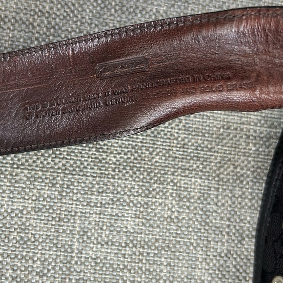 Coach C Black Canvas Leather Belt Size Small - Picture 9 of 15